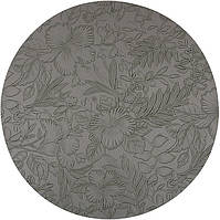 Набір 6 сервірувальних килимків "Flowery" з екошкіри Ø 38 см, сірий (підтарильники)