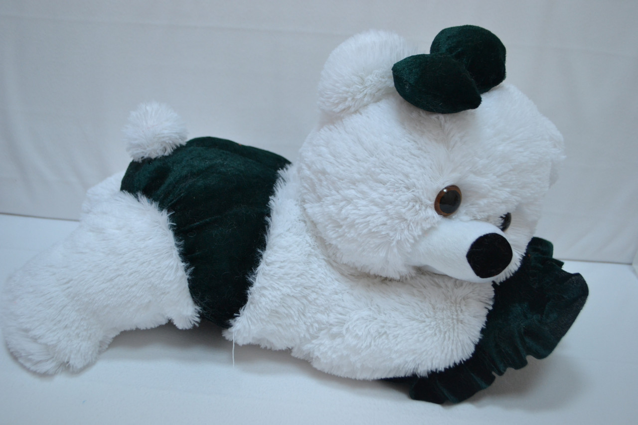 Аліна Плюшева ведмедик Малюка 45 см білий зі смарагдовим