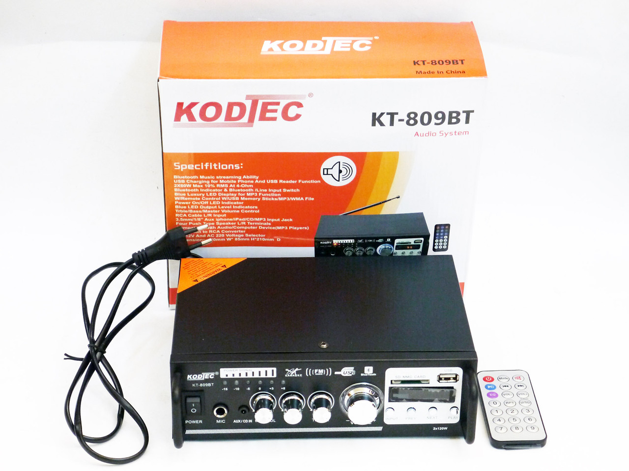 Підсилювач звуку KT-809BT + USB+SD+AUX+Bluetooth+Караоке
