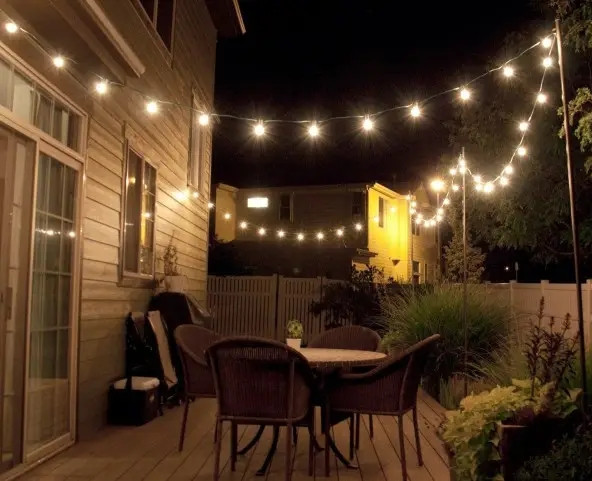 Гірлянда вулична Feron CL50-13м на 20 ламп*Е27, крок 50см, IP65, ЛАМПИ ДО КОМПЛЕКТУ НЕ ВХОДЯТЬ! Чорна Чорний