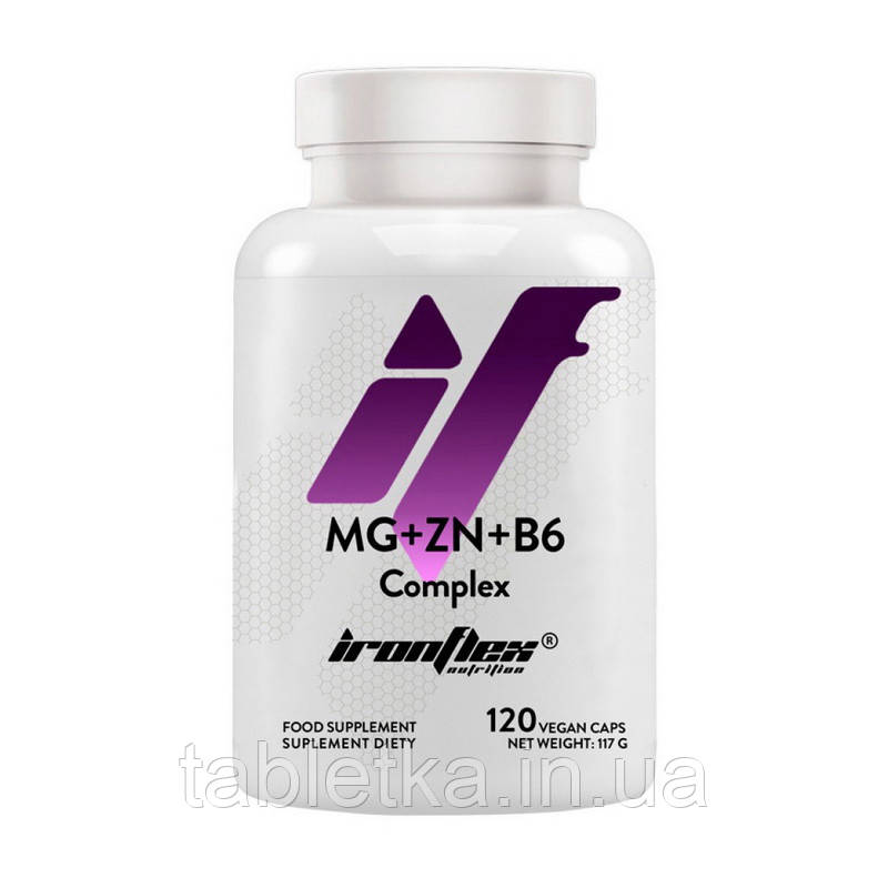 IronFlex Mg+Zn+B6 Complex 375 mg (120 veg caps)