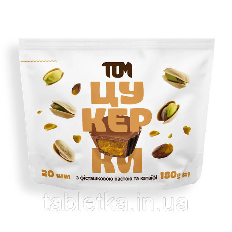TOM peanut butter Цукерки з фісташковою пастою та катаїфі в молочному шоколаді - Family Pack (180 g)