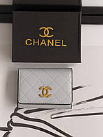 Гаманець Chanel mini світло-сірий