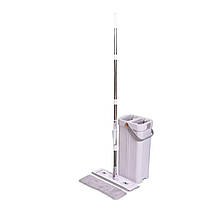 Набір для прибирання з плоскою шваброю та двосекційним відром з віджимом, насадка з мікрофібри, компактний HP-35015-19
