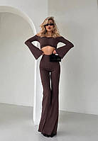 Жіночий костюм кльош у рубчик Арт. 269