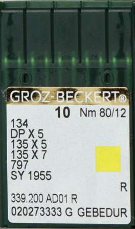 Голка Groz-Beckert DPx5 GEBEDUR R з товстою колбою