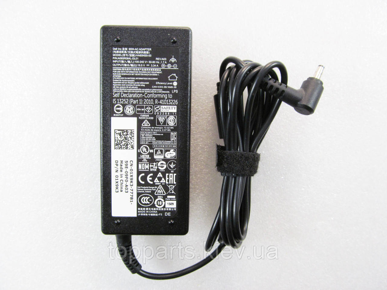 Блок живлення Dell 65W 19.5 V, 3.34 A, роз'єм роз'єм 4.0/1.7 [3-pin] ОРИГІНАЛЬНИЙ