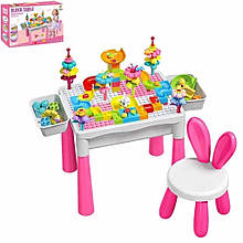 Столик зі стільчиком та конструктором (для конструктора, малювання, пісочниця) арт. MC 502