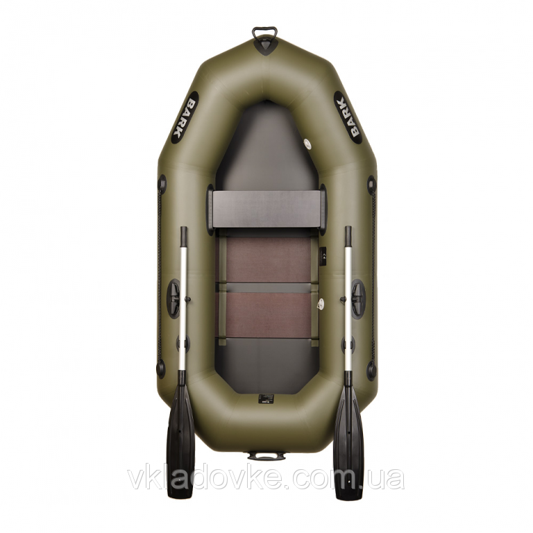 Надувна лодка Барк Bark B-220C з ПВХ одномісна з жорстким дном довжина 220 см вантажопідйомність 197 кг рейковий настил