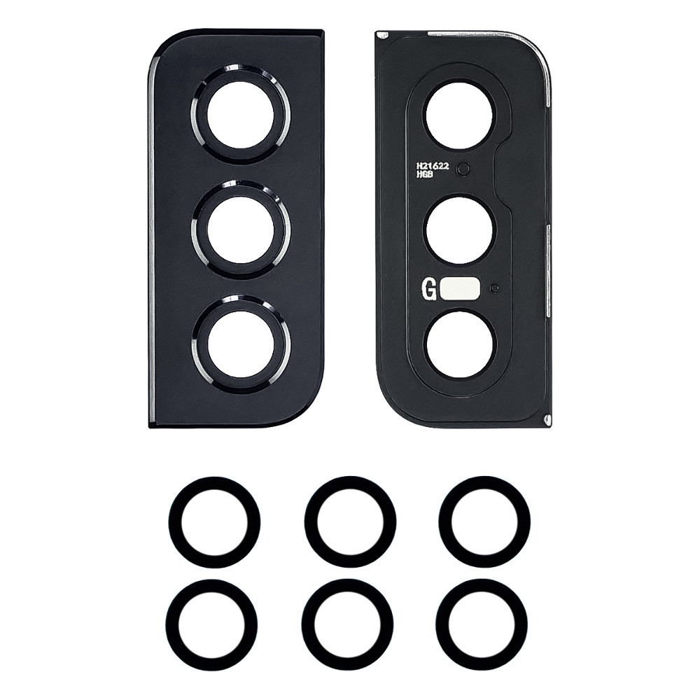 Скло камери Samsung G991 Galaxy S21 2021 (комплект 3шт) з рамкою black, фото 1