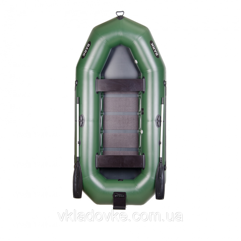 Надувна лодка ПВХ гребний Барк Bark b-300n тримісний з навісним транцем рейковим дном та вантажопідйомністю 300 кг