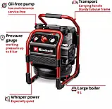 Компрессор Einhell Professional Silenzzo 18/160 безмасляный, 6 л, 95 л/мин, фото 2