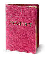 Обложка для паспорта VIP (флотар розовый) тиснение золотом "PASSPORT"