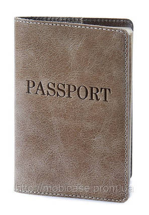 Обкладинка для паспорта VIP (хамелеон оливковий) тиснення "PASSPORT", фото 1