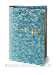 Обкладинка для паспорта VIP (флотар бірюзовий) тиснення золотом "PASSPORT"