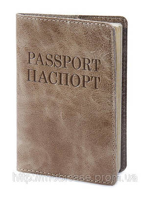 Обкладинка для паспорта VIP (хамелеон оливковий) тиснення "ПАСПОРТ&PASSPORT", фото 1