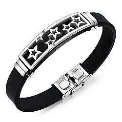 Чоловічий браслет "Stars" з каучуку і сталі