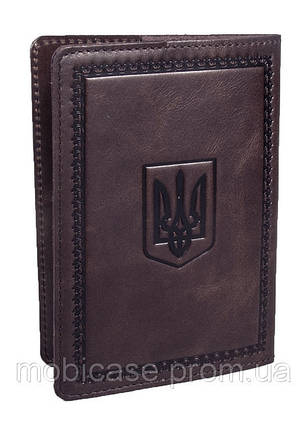 Обкладинка для паспорта VIP (хамелеон каштановий) тиснення "GENTLMEN", фото 3