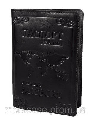 Обкладинка для паспорта VIP (темно-коричневий) тиснення "WORLD", фото 1