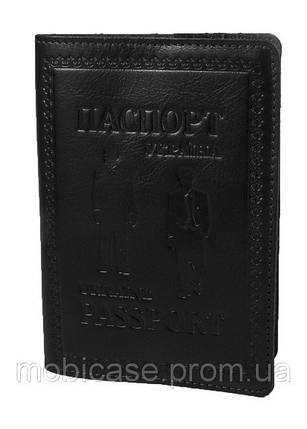 Обкладинка для паспорта VIP (темно-коричневий) тиснення "GENTLMEN", фото 1