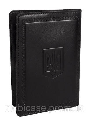 Обкладинка для паспорта VIP (темно-коричневий) тиснення "GENTLMEN", фото 3