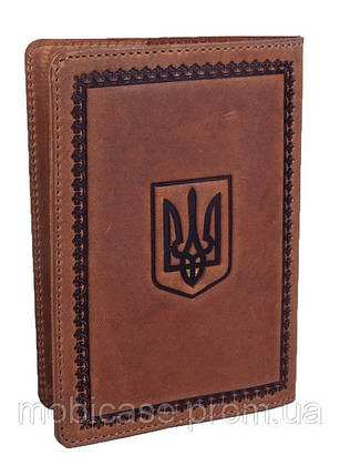 Обкладинка для паспорта VIP (антик рудий) тиснення "GENTLMEN", фото 3