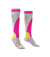 Носки Bridgedale Ski MidWeight Over Calf Wmn серо-розовые L мериносовая шерсть высота голенища Over calf