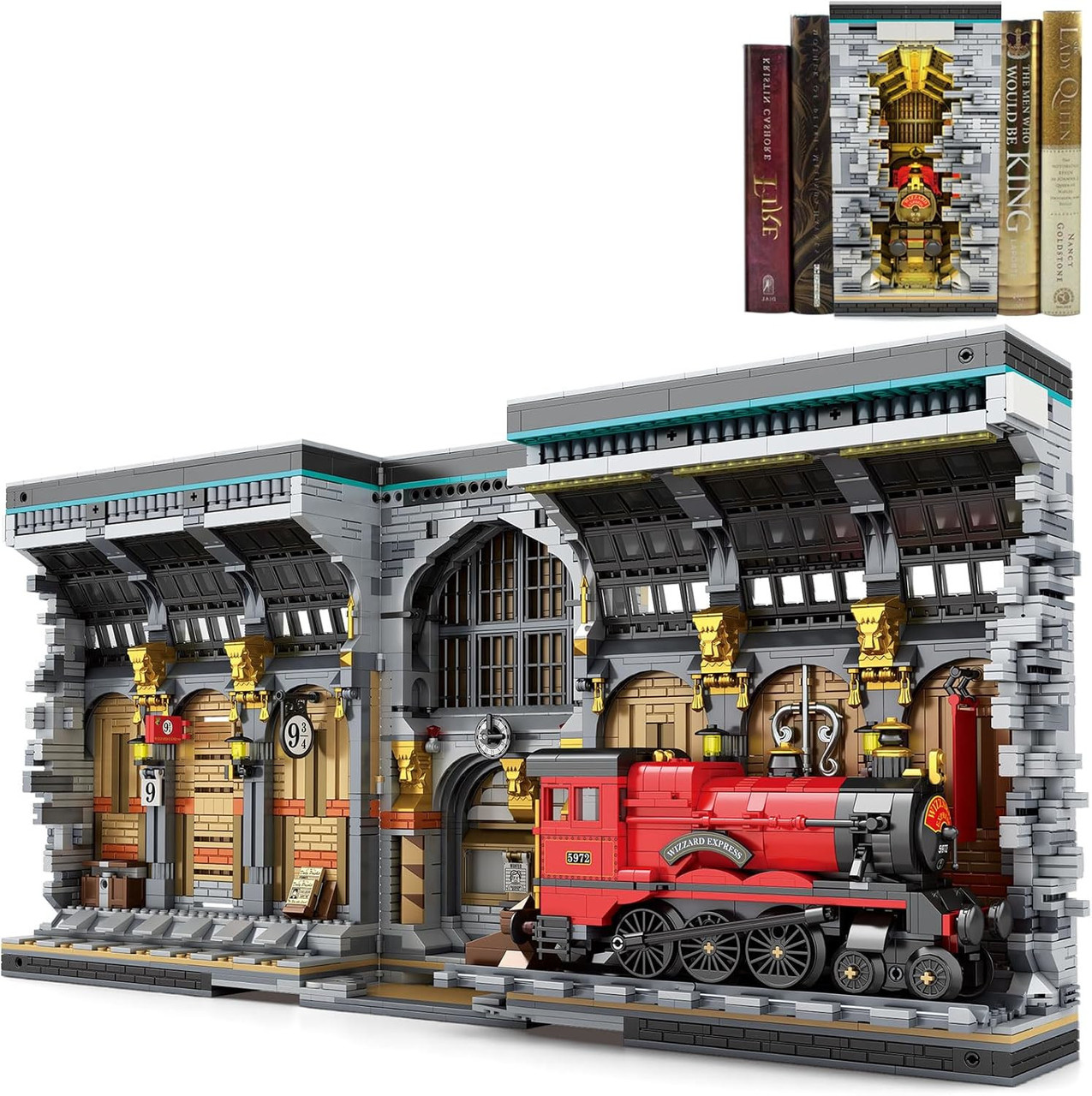 Конструктор Платформа 9 ¾ Чарівна Станція 2975 деталей 3D книга на полицю Reobrix 66031, фото 1