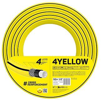 Шланг садовий Cellfast 4YELLOW 1/2" 50м 4 шари до 20бар -10…+50°C