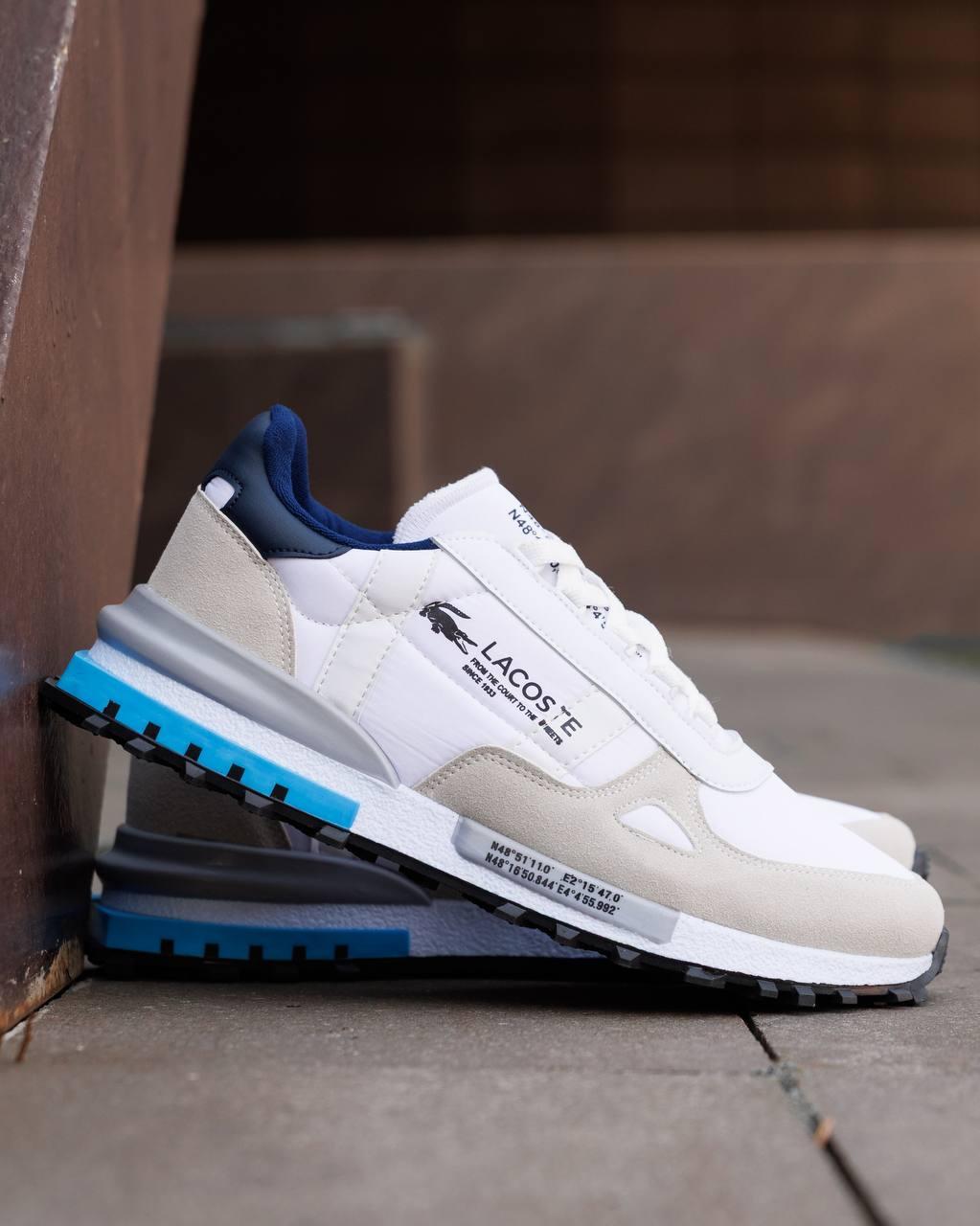 Lacoste Elite Active White Beige Blue ND 40