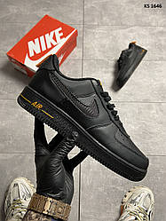 Nike Air Force 1 Low Black Orange (чорні) 41