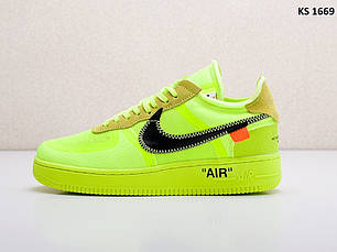 Nike x OFF-White Air Force 1 Low (салатові), фото 2
