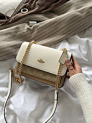 Coach Mini Klare Crossbody in Signature Canvas White/Beige  [коробка магніт] 22x15x9