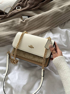 Coach Mini Klare Crossbody in Signature Canvas White/Beige  [коробка магніт] 22x15x9, фото 1