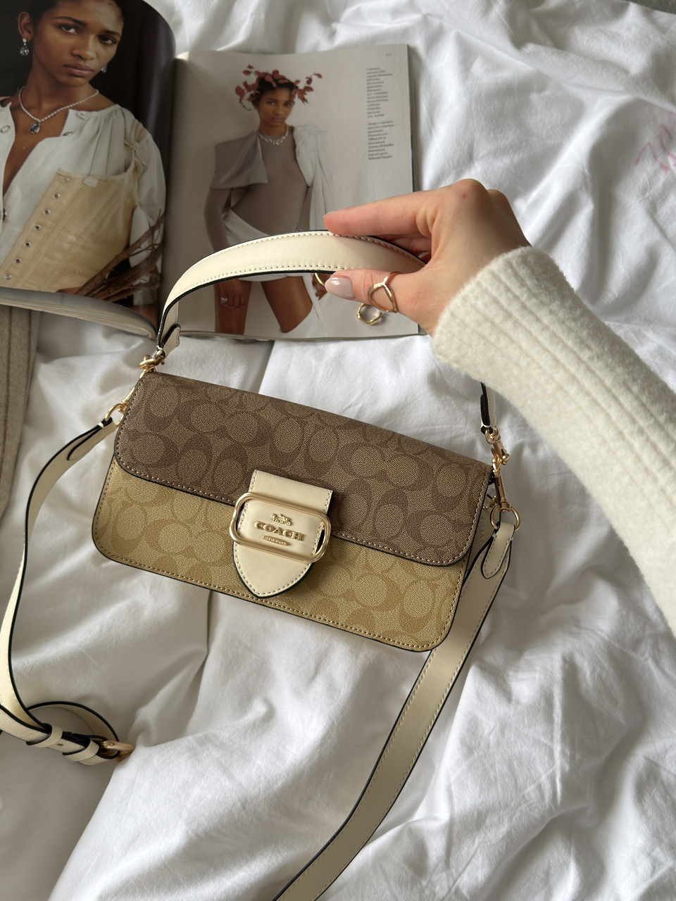 Coach Morgan Shoulder Bag Milk/Beige 26х14х7