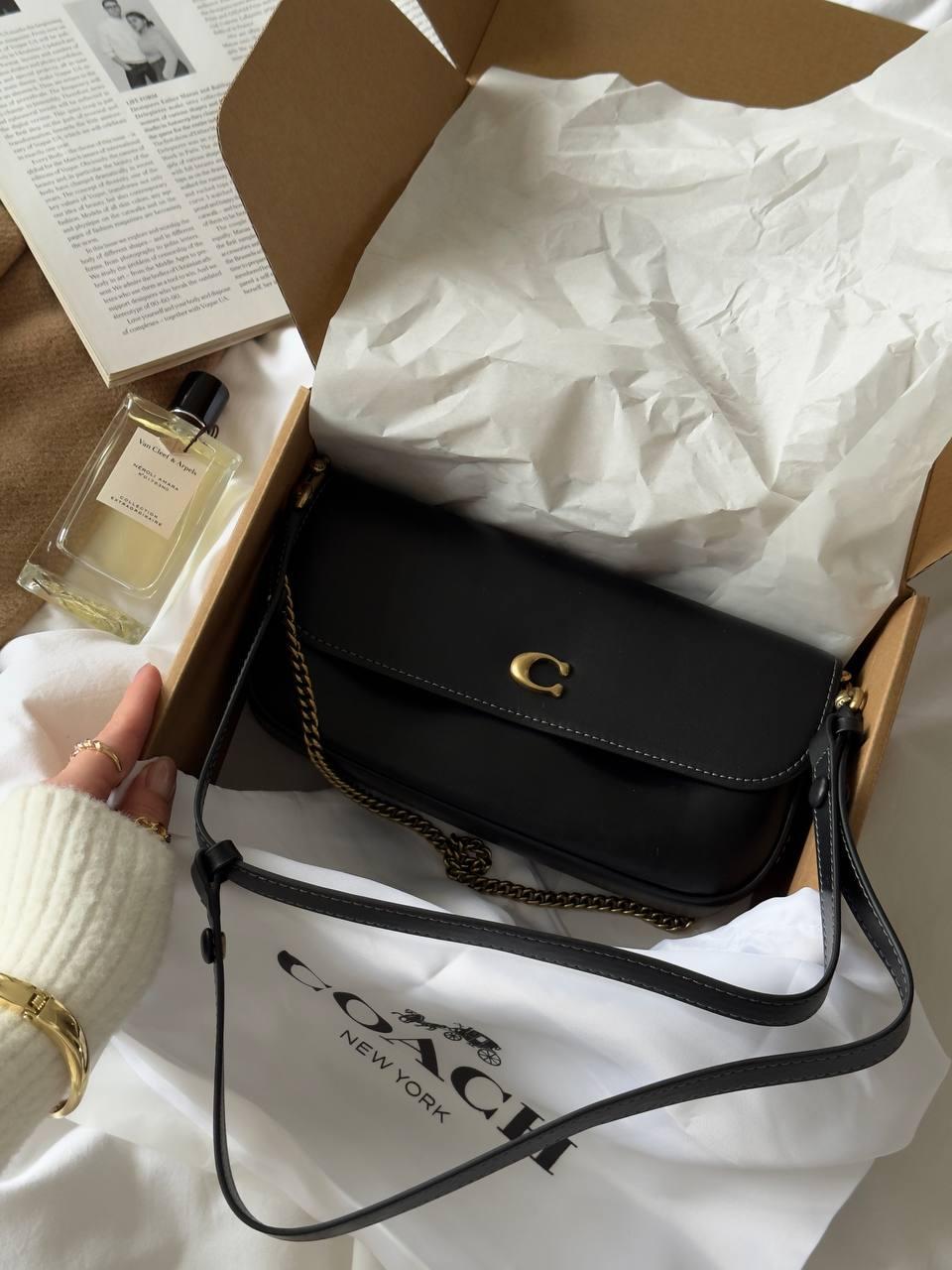 Coach Brook Flap Chain black\Gold [оригінальна коробка] 22х12х5