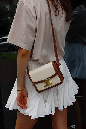 Celine Small Boston Cuir Triomphe in Textile and Calfskin PREMIUM  [звичайна брендована коробка] 18x14x5, фото 1