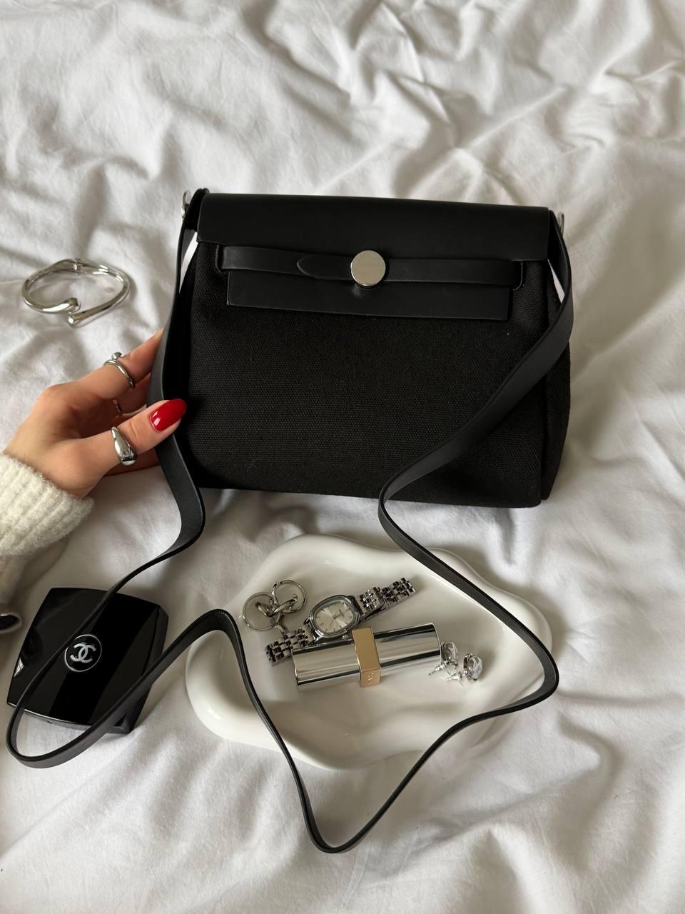 Hermès Herbag Zip 20 Bag Black 20х16х7