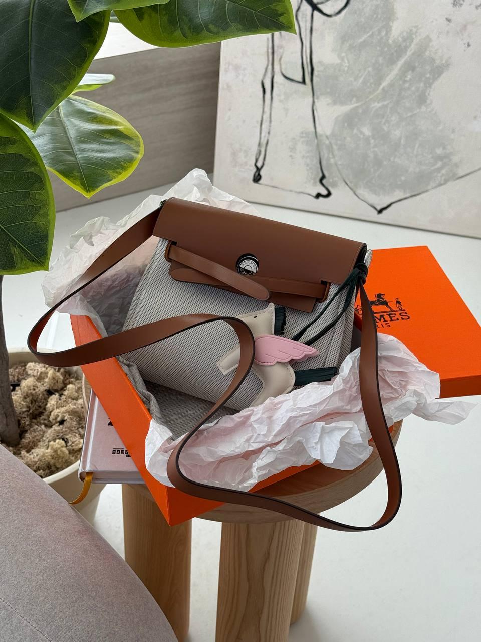 Hermès Herbag Zip 20 Bag Grey/Brown 20х16х7