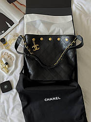 Chanel Small CC Quilted Shopping Bag Milk/Gold 24x27x13