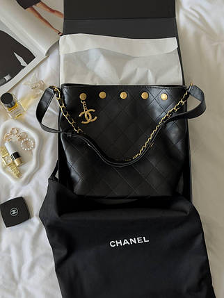 Chanel Small CC Quilted Shopping Bag Milk/Gold 24x27x13, фото 1