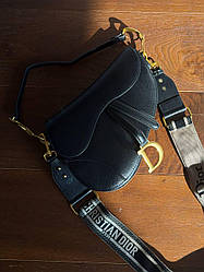 Dior Saddle Bag with Strap MILK  Grained Calfskin Black  [бренд коробка кришка дно ] 27x18x6