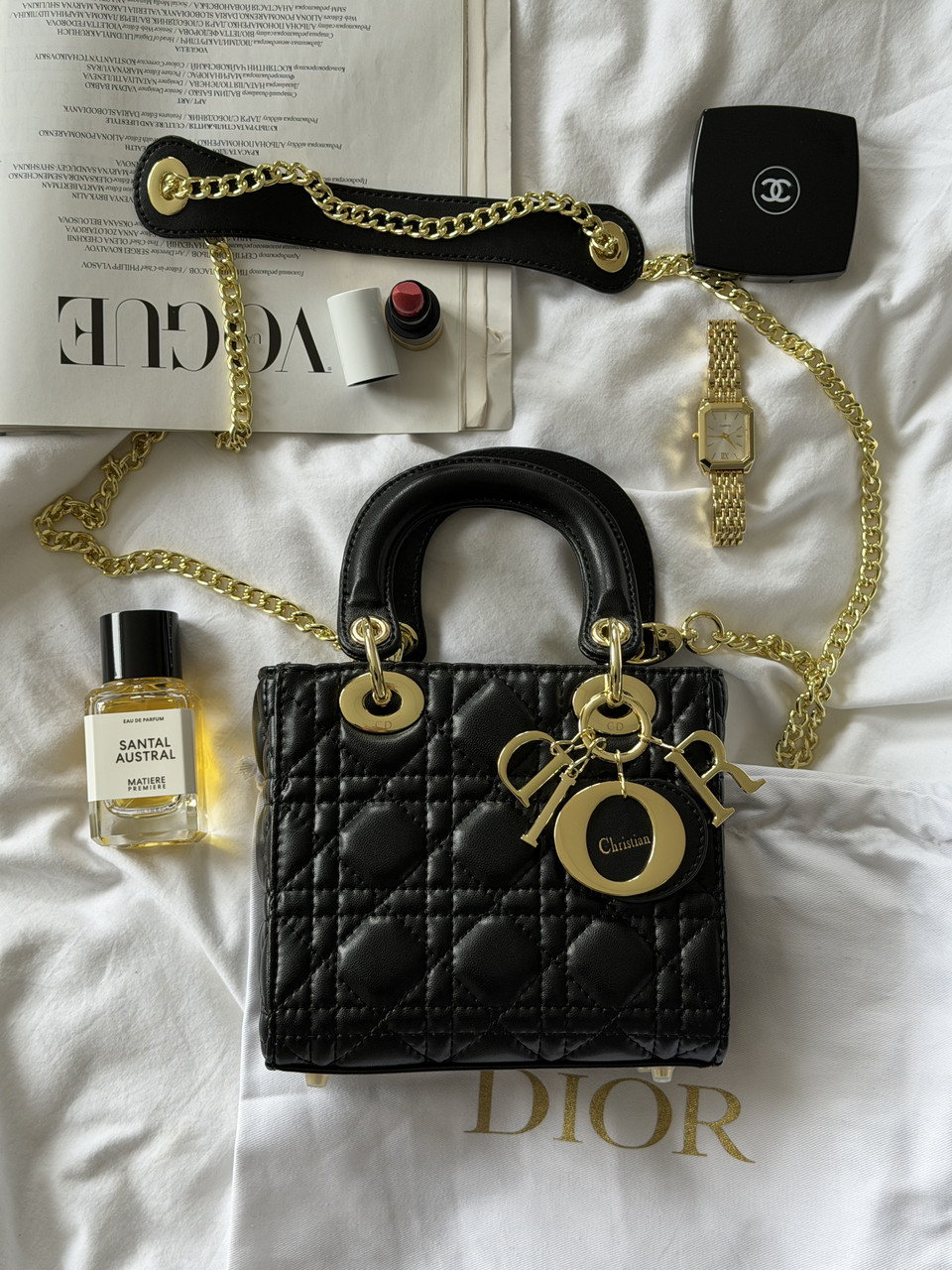 Mini Lady Dior Bag Black/Gold ОДИН РЕМІНЕЦЬ  [звичайна бренд коробка] 17х15х6