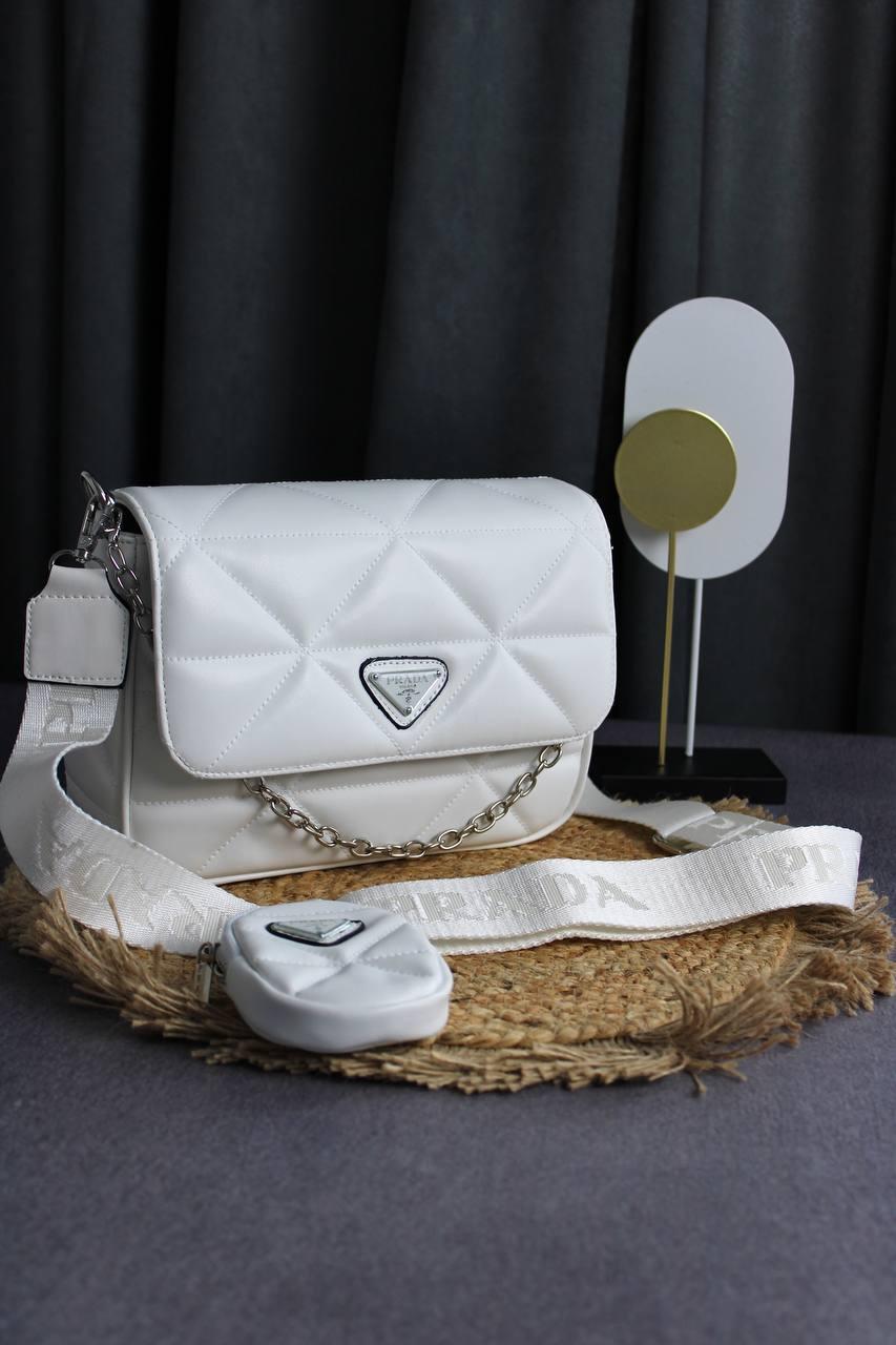 Prada Re-Nylon Padded Shoulder White 20x20x20