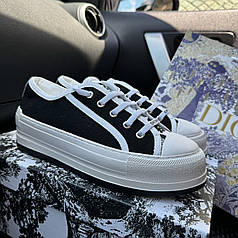 Dior B23 Deep black white  Platform Premium ЛЮКС ЯКІСТЬ 39