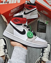 Nike Air Jordan 1 Retro High (сіро/червоні) 41