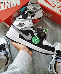 Nike Air Jordan 1 Retro High OG (чорно/біло/сірі) 41
