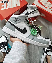 Nike Air Jordan 1 Retro High (сіро/білі)