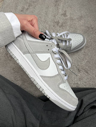 Nike SB Dunk Low White Grey(Замш+шкіра) 36, фото 1