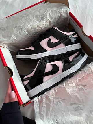 SB DUNK LOW PATENT BLACK / PINK 39, фото 1